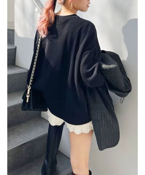 EVRIS（エヴリス）の「ERS CIRCLE GRAPHICスウェットトップス（スウェット・レディース・ブラック/ホワイト/グレー・FREE）」の4枚目の写真