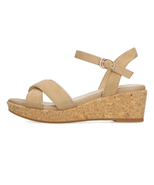 WA ORiental TRaffic（ダブルエーオリエンタルトラフィック）の「クロスウエッジサンダル/42201（サンダル・レディース・ブラック/ベージュ/グレー/ピンク・LL/3L/SS/S/M/L）」の6枚目の写真