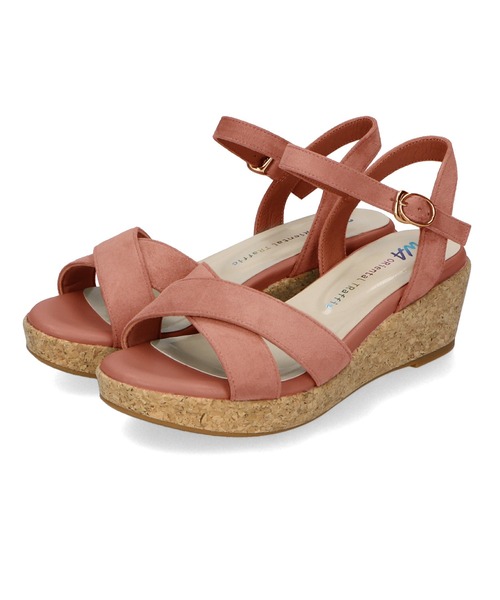 WA ORiental TRaffic（ダブルエーオリエンタルトラフィック）の「クロスウエッジサンダル/42201（サンダル・レディース・ブラック/ベージュ/グレー/ピンク・LL/3L/SS/S/M/L）」の14枚目の写真