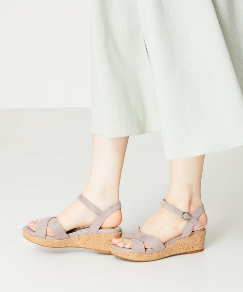 WA ORiental TRaffic（ダブルエーオリエンタルトラフィック）の「クロスウエッジサンダル/42201（サンダル・レディース・ブラック/ベージュ/グレー/ピンク・LL/3L/SS/S/M/L）」の18枚目の写真