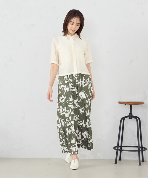 COMME CA ISM(コムサイズム)の「楊柳 クロップト 半袖シャツ(シャツ/ブラウス・レディース・キナリ/ブラック・LARGE/MEDIUM)」の8枚目の写真