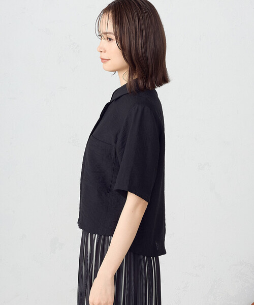 COMME CA ISM(コムサイズム)の「楊柳 クロップト 半袖シャツ(シャツ/ブラウス・レディース・キナリ/ブラック・LARGE/MEDIUM)」の12枚目の写真