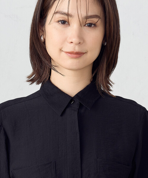 COMME CA ISM(コムサイズム)の「楊柳 クロップト 半袖シャツ(シャツ/ブラウス・レディース・キナリ/ブラック・LARGE/MEDIUM)」の14枚目の写真