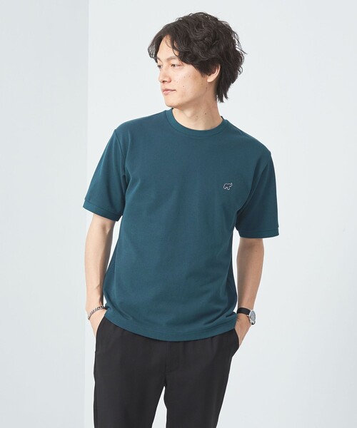 green label relaxing（グリーンレーベルリラクシング）の「【WEB限定】ドライクリーン 半袖 Tシャツ -吸水速乾・抗菌-（Tシャツ/カットソー・メンズ・ブラック/オフホワイト/グレー/ダークグリーン/ベージュ/ネイビー・S/M/L/XL/XXL）」の5枚目の写真