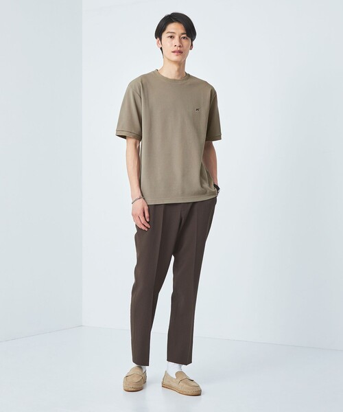 green label relaxing（グリーンレーベルリラクシング）の「【WEB限定】ドライクリーン 半袖 Tシャツ -吸水速乾・抗菌-（Tシャツ/カットソー・メンズ・ブラック/オフホワイト/グレー/ダークグリーン/ベージュ/ネイビー・S/M/L/XL/XXL）」の9枚目の写真