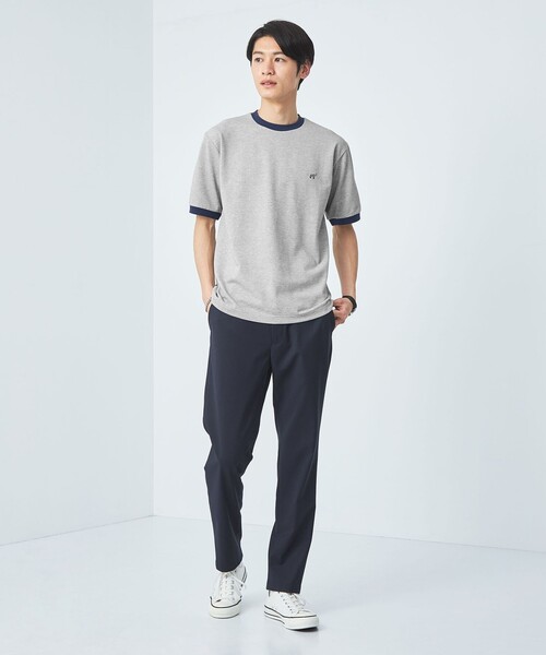 green label relaxing（グリーンレーベルリラクシング）の「【WEB限定】ドライクリーン 半袖 Tシャツ -吸水速乾・抗菌-（Tシャツ/カットソー・メンズ・ブラック/オフホワイト/グレー/ダークグリーン/ベージュ/ネイビー・S/M/L/XL/XXL）」の14枚目の写真