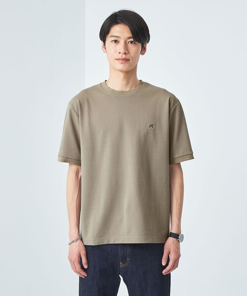 green label relaxing（グリーンレーベルリラクシング）の「【WEB限定】ドライクリーン 半袖 Tシャツ -吸水速乾・抗菌-（Tシャツ/カットソー・メンズ・ブラック/オフホワイト/グレー/ダークグリーン/ベージュ/ネイビー・S/M/L/XL/XXL）」の17枚目の写真