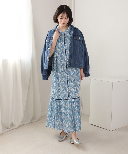 Bou Jeloud(ブージュルード)の「コットンプリントワンピース(ワンピース・レディース・ブルー/イエロー・38)」の4枚目の写真