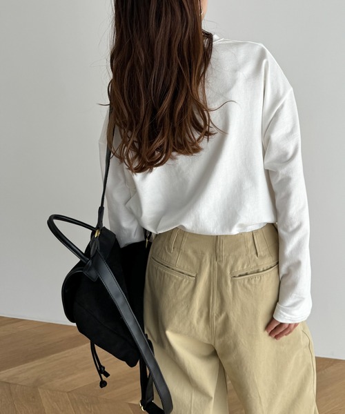 CANAL JEAN（キャナルジーン）の「El mar　カラーミニ裏毛ロンT（Tシャツ/カットソー・レディース・ネイビー/イエロー/オレンジ/ホワイト・ONE SIZE）」の6枚目の写真