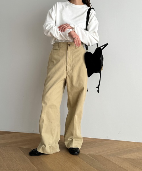 CANAL JEAN（キャナルジーン）の「El mar　カラーミニ裏毛ロンT（Tシャツ/カットソー・レディース・ネイビー/イエロー/オレンジ/ホワイト・ONE SIZE）」の7枚目の写真