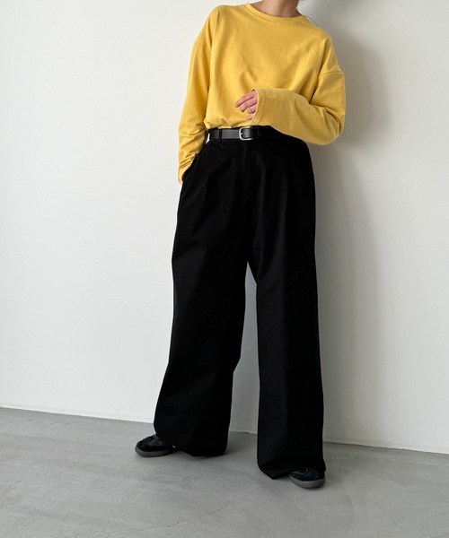 CANAL JEAN（キャナルジーン）の「El mar　カラーミニ裏毛ロンT（Tシャツ/カットソー・レディース・ネイビー/イエロー/オレンジ/ホワイト・ONE SIZE）」の20枚目の写真