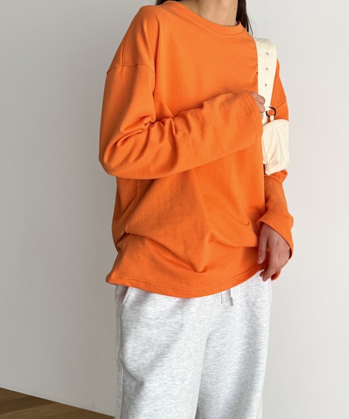 CANAL JEAN（キャナルジーン）の「El mar　カラーミニ裏毛ロンT（Tシャツ/カットソー・レディース・ネイビー/イエロー/オレンジ/ホワイト・ONE SIZE）」の21枚目の写真