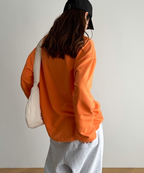 CANAL JEAN（キャナルジーン）の「El mar　カラーミニ裏毛ロンT（Tシャツ/カットソー・レディース・ネイビー/イエロー/オレンジ/ホワイト・ONE SIZE）」の22枚目の写真