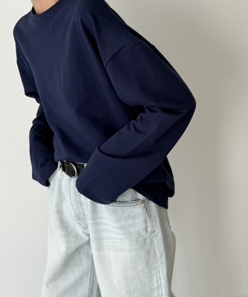 CANAL JEAN（キャナルジーン）の「El mar　カラーミニ裏毛ロンT（Tシャツ/カットソー・レディース・ネイビー/イエロー/オレンジ/ホワイト・ONE SIZE）」の8枚目の写真