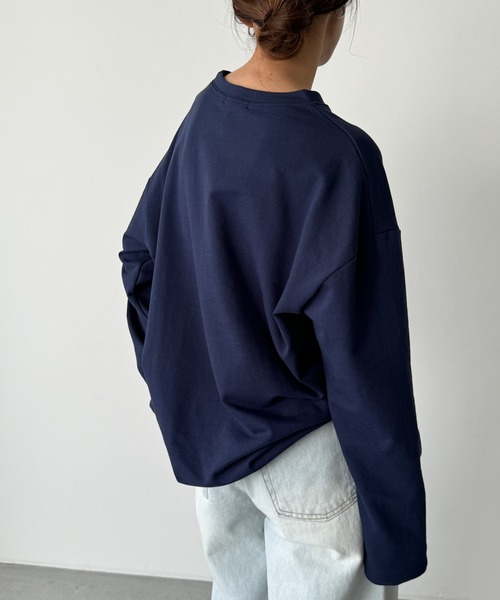 CANAL JEAN（キャナルジーン）の「El mar　カラーミニ裏毛ロンT（Tシャツ/カットソー・レディース・ネイビー/イエロー/オレンジ/ホワイト・ONE SIZE）」の9枚目の写真