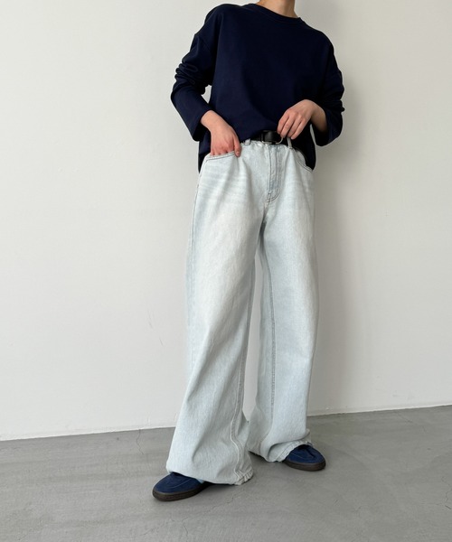 CANAL JEAN（キャナルジーン）の「El mar　カラーミニ裏毛ロンT（Tシャツ/カットソー・レディース・ネイビー/イエロー/オレンジ/ホワイト・ONE SIZE）」の17枚目の写真