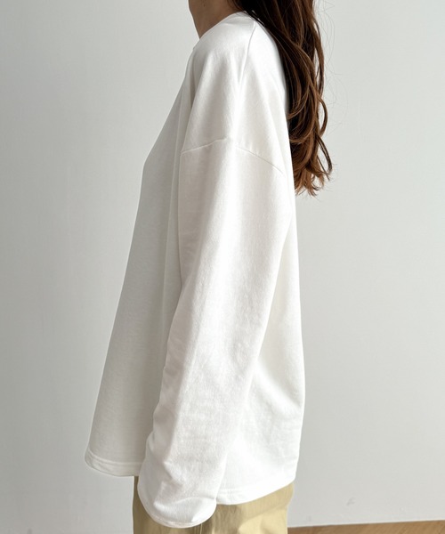 CANAL JEAN（キャナルジーン）の「El mar　カラーミニ裏毛ロンT（Tシャツ/カットソー・レディース・ネイビー/イエロー/オレンジ/ホワイト・ONE SIZE）」の13枚目の写真