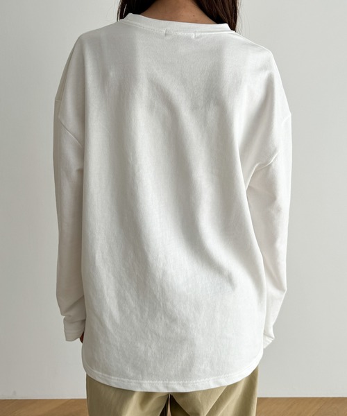 CANAL JEAN（キャナルジーン）の「El mar　カラーミニ裏毛ロンT（Tシャツ/カットソー・レディース・ネイビー/イエロー/オレンジ/ホワイト・ONE SIZE）」の14枚目の写真