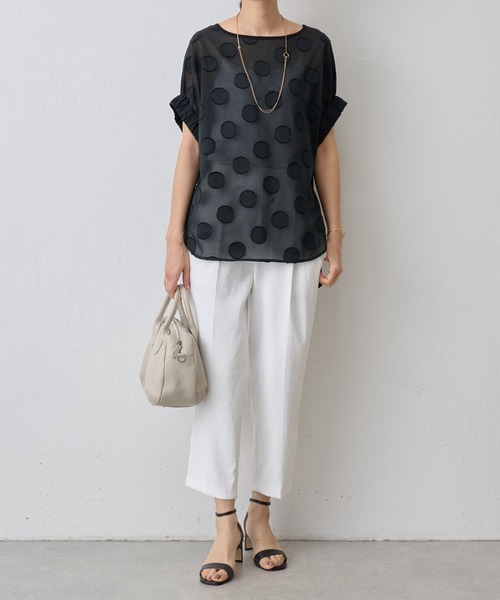 BEARDSLEY（ビアズリー）の「ドットジャガードプルオーバー（シャツ/ブラウス・レディース・ブラック・FREE）」の2枚目の写真