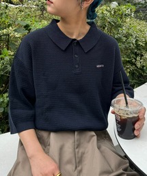 【UNISEX】【GEVACO / ゲバコ】透かし編みニットポロ