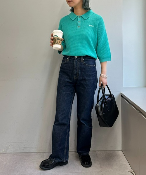 GEVACO(ゲバコ)の「【UNISEX】【GEVACO / ゲバコ】透かし編みニットポロ(ポロシャツ・メンズ・ネイビー/アイボリー/ミント・SMALL/MEDIUM/LARGE)」の13枚目の写真