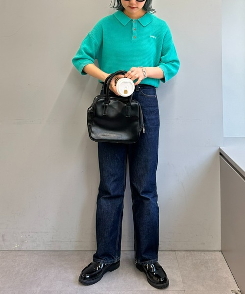 GEVACO(ゲバコ)の「【UNISEX】【GEVACO / ゲバコ】透かし編みニットポロ(ポロシャツ・メンズ・ネイビー/アイボリー/ミント・SMALL/MEDIUM/LARGE)」の14枚目の写真