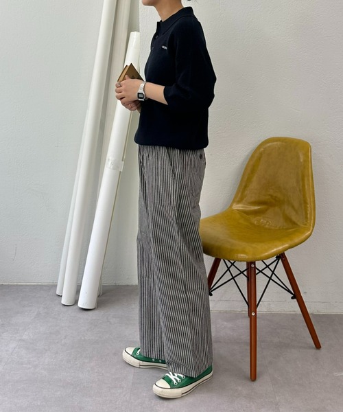 GEVACO(ゲバコ)の「【UNISEX】【GEVACO / ゲバコ】透かし編みニットポロ(ポロシャツ・メンズ・ネイビー/アイボリー/ミント・SMALL/MEDIUM/LARGE)」の6枚目の写真