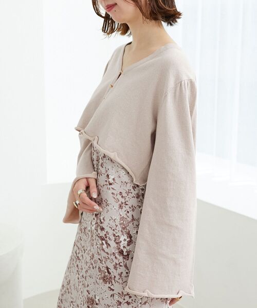 MAJESTIC LEGON(マジェスティックレゴン)の「レディラメニットカーデ(カーディガン/ボレロ・レディース・アイボリー/ピンクベージュ/ライトグレー・MEDIUM)」の12枚目の写真