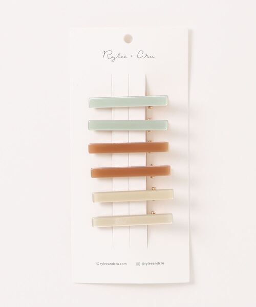 【セール】'Rylee＋Cru'HAIR CLIPS, PACK OF 6 CAMEL, LAUREL, LEMON（その他ベビー用品