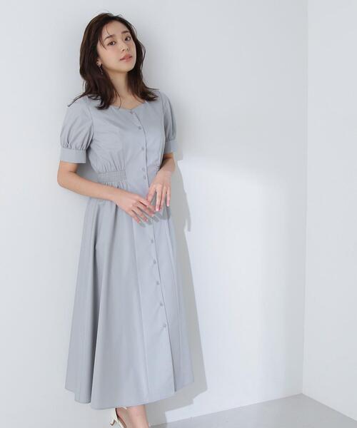 NATURAL BEAUTY BASIC(ナチュラルビューティーベーシック)の「◇ハートネックシャツワンピース(シャツワンピース・レディース・ネイビー/ピンク/ライトグリーン・SMALL/MEDIUM)」の2枚目の写真