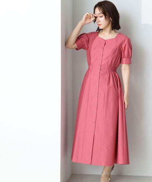 NATURAL BEAUTY BASIC(ナチュラルビューティーベーシック)の「◇ハートネックシャツワンピース(シャツワンピース・レディース・ネイビー/ピンク/ライトグリーン・SMALL/MEDIUM)」の6枚目の写真