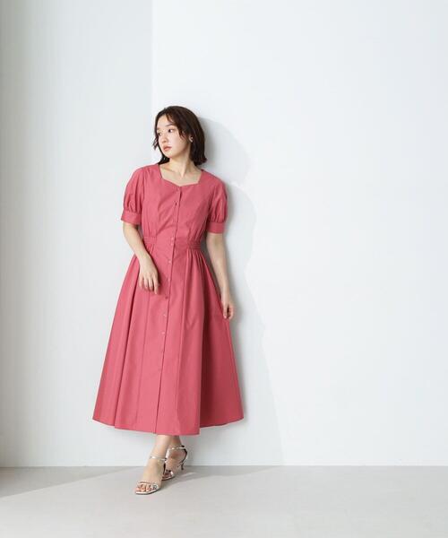 NATURAL BEAUTY BASIC(ナチュラルビューティーベーシック)の「◇ハートネックシャツワンピース(シャツワンピース・レディース・ネイビー/ピンク/ライトグリーン・SMALL/MEDIUM)」の10枚目の写真