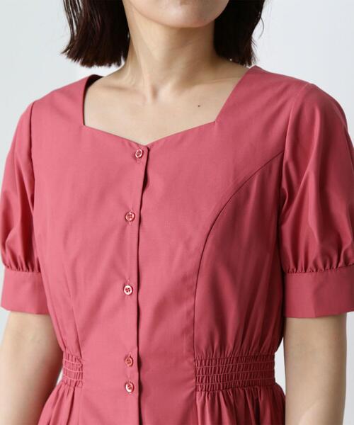 NATURAL BEAUTY BASIC(ナチュラルビューティーベーシック)の「◇ハートネックシャツワンピース(シャツワンピース・レディース・ネイビー/ピンク/ライトグリーン・SMALL/MEDIUM)」の13枚目の写真