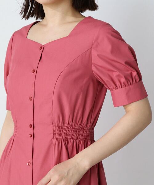 NATURAL BEAUTY BASIC(ナチュラルビューティーベーシック)の「◇ハートネックシャツワンピース(シャツワンピース・レディース・ネイビー/ピンク/ライトグリーン・SMALL/MEDIUM)」の15枚目の写真