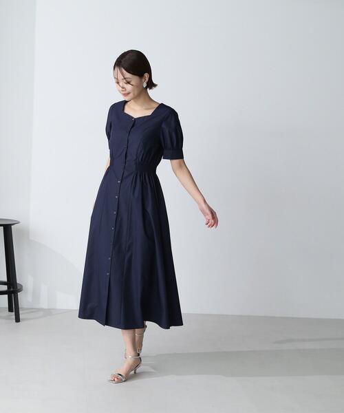 NATURAL BEAUTY BASIC(ナチュラルビューティーベーシック)の「◇ハートネックシャツワンピース(シャツワンピース・レディース・ネイビー/ピンク/ライトグリーン・SMALL/MEDIUM)」の20枚目の写真