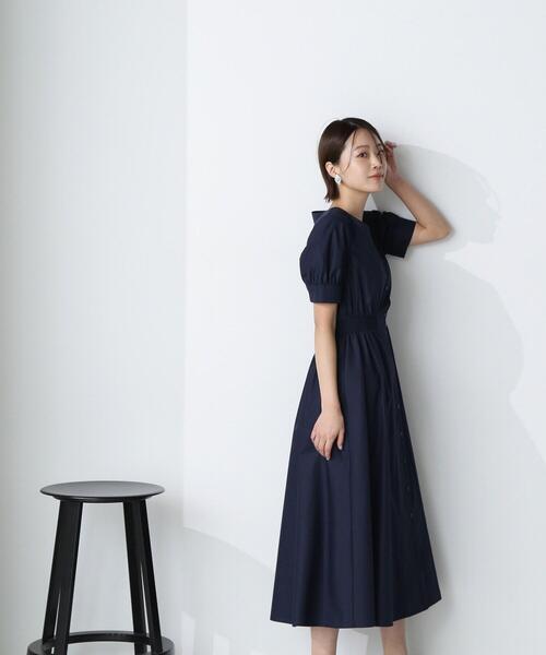 NATURAL BEAUTY BASIC(ナチュラルビューティーベーシック)の「◇ハートネックシャツワンピース(シャツワンピース・レディース・ネイビー/ピンク/ライトグリーン・SMALL/MEDIUM)」の21枚目の写真