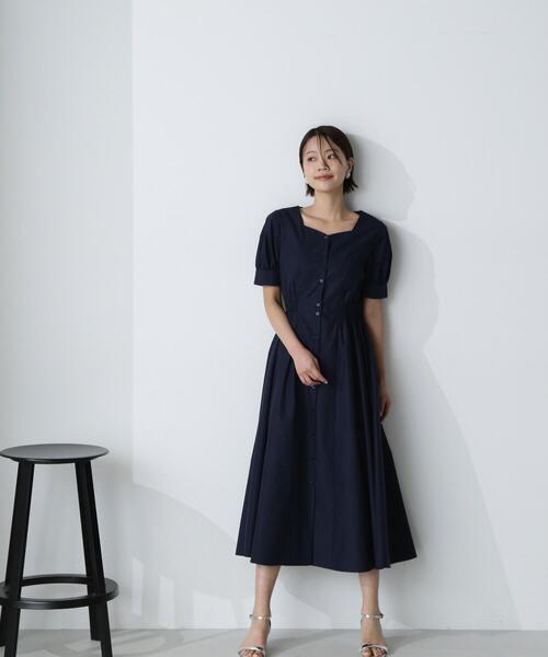 NATURAL BEAUTY BASIC(ナチュラルビューティーベーシック)の「◇ハートネックシャツワンピース(シャツワンピース・レディース・ネイビー/ピンク/ライトグリーン・SMALL/MEDIUM)」の22枚目の写真