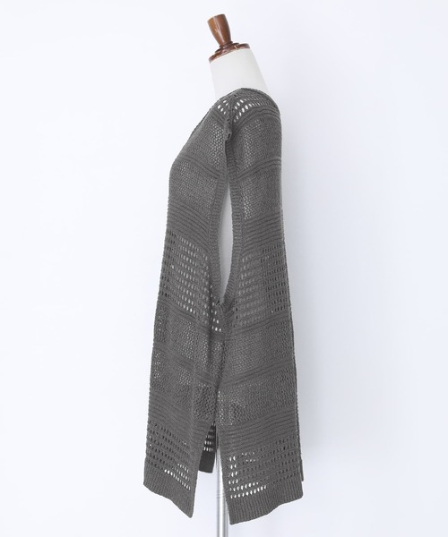 n'OrLABEL（ノアールレーベル）の「『テープヤーン透かし編みニットベスト』（ベスト・レディース・オフホワイト/チャコール・FREE）」の18枚目の写真