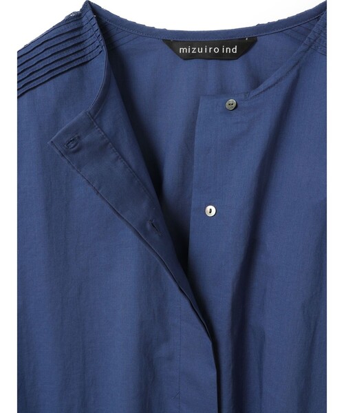 mizuiro ind◆24ss/ピンタッククルーネックチュニック/コットン/NVY/2-230071 mizuiroind（ミズイロインド）の「mizuiro ind ピンタッククルー