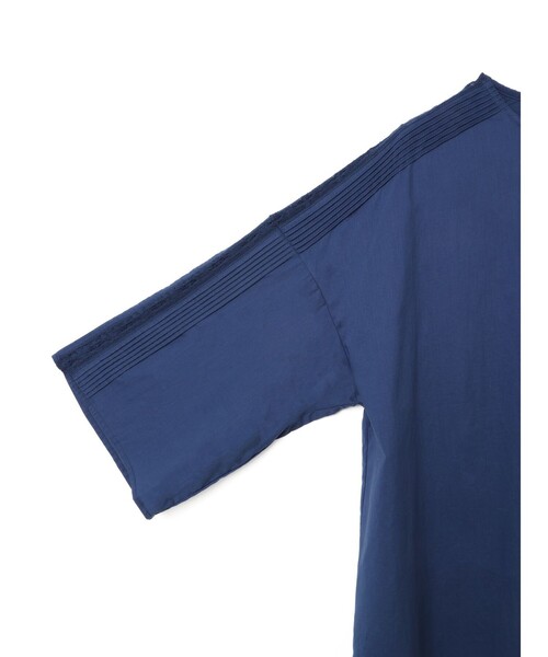 mizuiro ind◆24ss/ピンタッククルーネックチュニック/コットン/NVY/2-230071 mizuiro ind(ミズイロインド) / 24ss/ピンタッククルーネック
