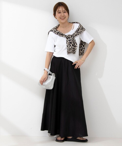 Rie Miller(リエミラー)の「2WAYニュアンスカットリブハーフスリーブプルオーバー(Tシャツ/カットソー・レディース・ベージュ/チャコールグレー/ホワイト・38)」の13枚目の写真