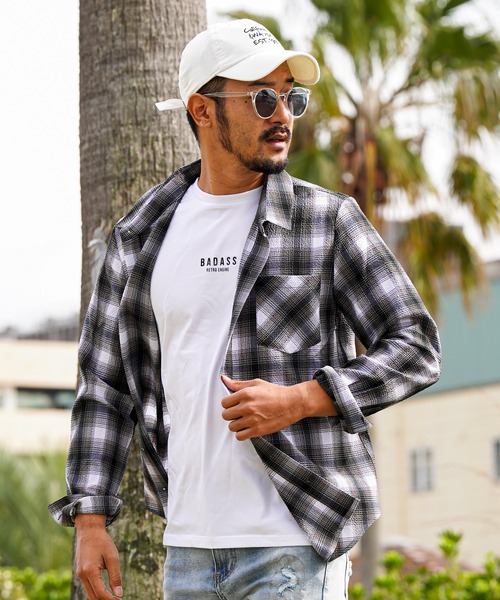 24RTEG S/チェックロングシャツ（シャツ/ブラウス）｜adamsJUGGLER