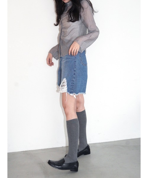 CHAROL（シャロル）の「クラッシュハーフデニム（デニムパンツ・レディース・ブルー/ライトブルー・S/M）」の10枚目の写真