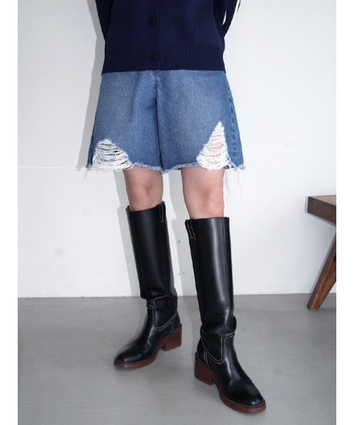 CHAROL（シャロル）の「クラッシュハーフデニム（デニムパンツ・レディース・ブルー/ライトブルー・S/M）」の15枚目の写真