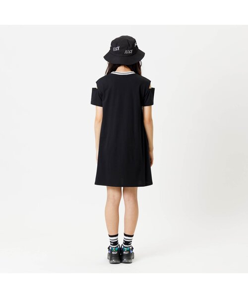 algy（アルジー）の「【接触冷感・吸水速乾】ラインリブオーロラロゴワンピ（ワンピース・キッズ・ネイビー/オフホワイト/ブラック・XX-SMALL/X-SMALL/SMALL/MEDIUM）」の5枚目の写真