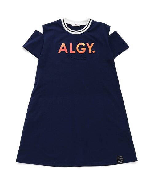 algy（アルジー）の「【接触冷感・吸水速乾】ラインリブオーロラロゴワンピ（ワンピース・キッズ・ネイビー/オフホワイト/ブラック・XX-SMALL/X-SMALL/SMALL/MEDIUM）」の16枚目の写真