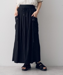 Wウエストカーゴデザインスカート
