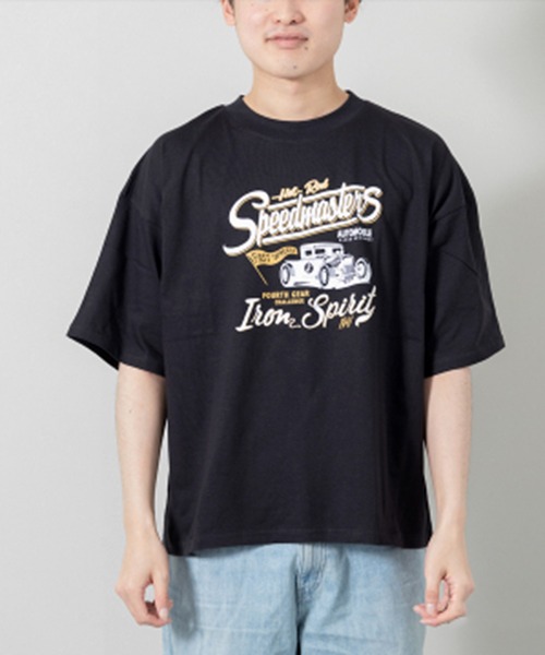 STYLEBLOCK（スタイルブロック）の「半袖プリントBIGTシャツ(ホットロッド)（Tシャツ/カットソー・メンズ・ネイビー/ホワイト/ブラック・M/L/LL）」の2枚目の写真