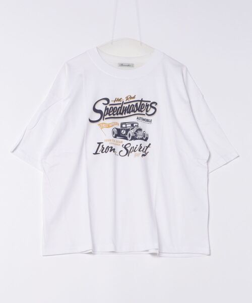 STYLEBLOCK（スタイルブロック）の「半袖プリントBIGTシャツ(ホットロッド)（Tシャツ/カットソー・メンズ・ネイビー/ホワイト/ブラック・M/L/LL）」の5枚目の写真