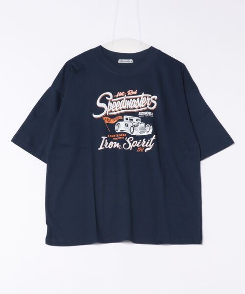 STYLEBLOCK（スタイルブロック）の「半袖プリントBIGTシャツ(ホットロッド)（Tシャツ/カットソー・メンズ・ネイビー/ホワイト/ブラック・M/L/LL）」の7枚目の写真